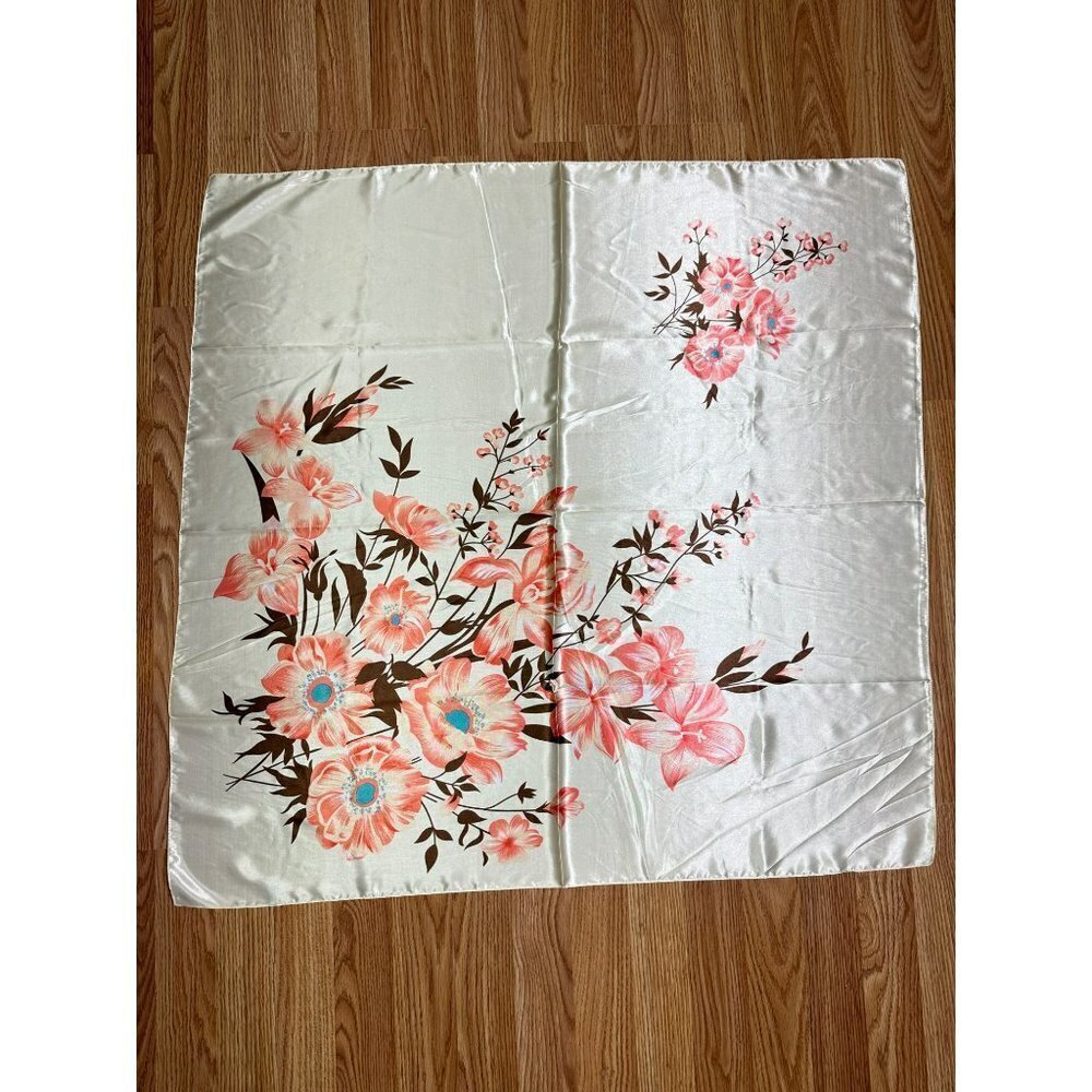 Colorful Floral‎ Beige Blush Brown Printed Fashion Scarve Long Shawl - Picture 2 of 14